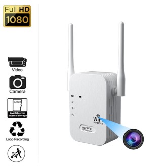 WiFi signal booster with hidden 4K WiFi camera