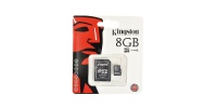 8 GB micro SD (TF) memory card Kingston with adapter, CLASS 4