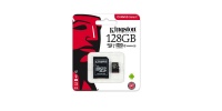 128 GB  Micro SD memory card Kingston + SD Adapter, CLASS 10 